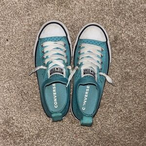 Converse Kids Teal Low-Top Sneakers with White Toe Cap